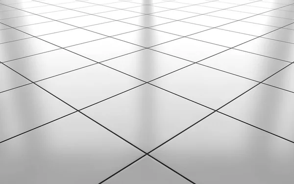 White glossy ceramic tile floor background. 3d rendering — Stock Photo, Image