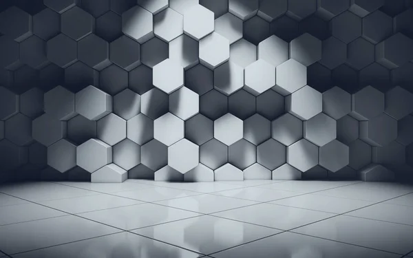 Pared de patrón geométrico abstracto en la habitación — Foto de Stock