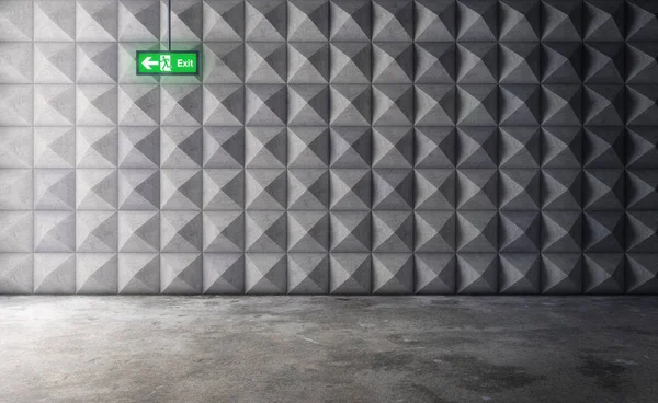 Abstracte lege betonnen interieur met veelhoekige muur patroon en — Stockfoto