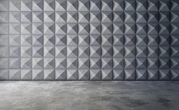 Abstract empty concrete interior with polygonal wall pattern. 3d — Stock Photo, Image