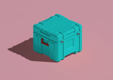 Plastik sert taşıma çantası. İzometrik görüş. 3d oluşturma