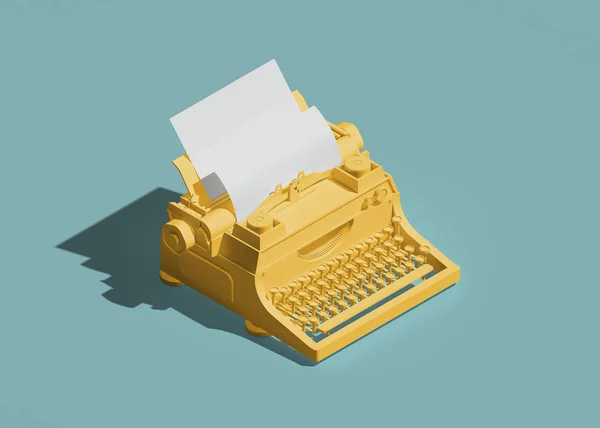 Icono de máquina de escribir vista isométrica. renderizado 3d — Foto de Stock