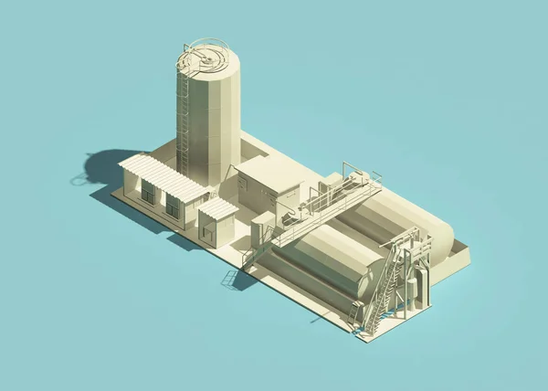 Іконка олійного заводу ізометричний вид. 3D візуалізація — стокове фото