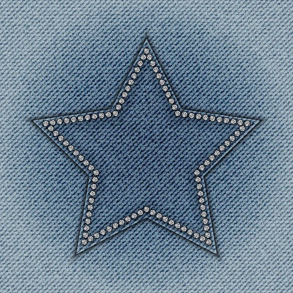 Mavi jeans yıldız — Stok Vektör