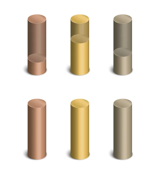 Barres cylindriques colorées — Image vectorielle