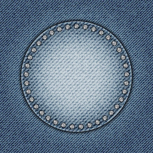 Jeans cercle avec des paillettes — Image vectorielle