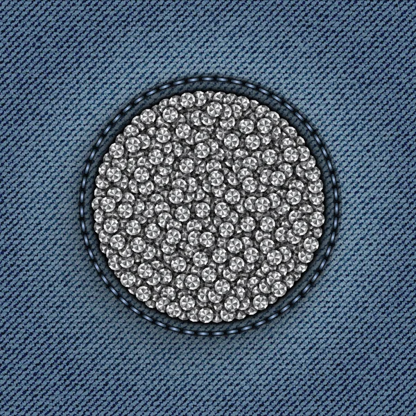 Jeans cirkel med glitter — Stock vektor