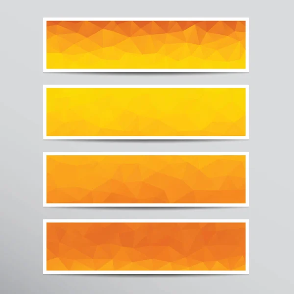 Banners com polígonos laranja — Vetor de Stock