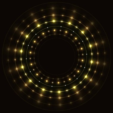 Soyut altın yuvarlak çerçeve