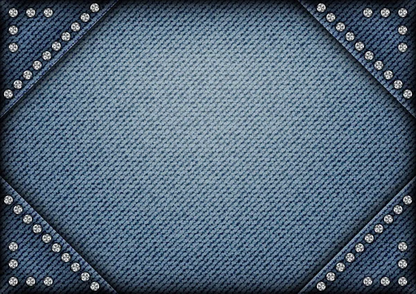 Cadre de jeans avec paillettes — Image vectorielle