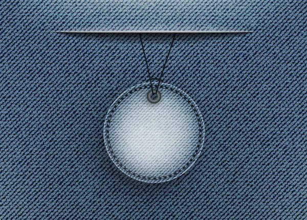 Modèle Conception Vectorielle Denim Bleu Avec Insigne Suspendu Fente — Image vectorielle