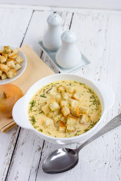 Zwiebelsuppe mit Käse — Stockfoto