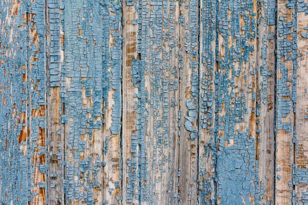 Konsistens av gammalt trä med slitna blå färg, vintage, bakgrund — Stockfoto