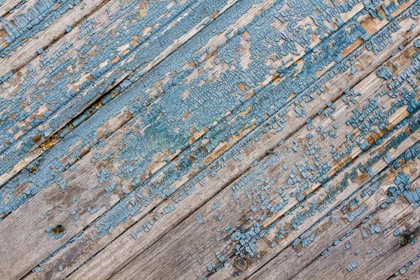 Textuur van oude hout met versleten blauwe verf, vintage, achtergrond — Stockfoto