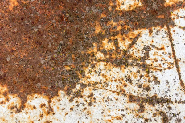 Textuur van oude metalen met versleten witte verf en roest, vintage, ba — Stockfoto