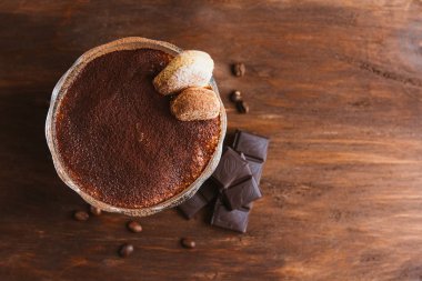 İtalyan tatlı Tiramisu dondurma yemek