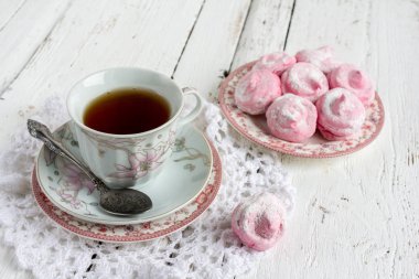 Ev yapımı marshmallows - zephyr ile birlikte çay 