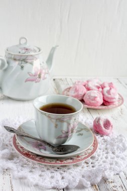 Ev yapımı marshmallows - zephyr ile birlikte çay 