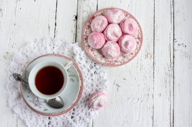 Ev yapımı marshmallows - zephyr ile birlikte çay 