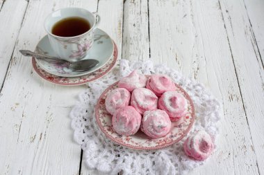 Ev yapımı marshmallows - zephyr ile birlikte çay 