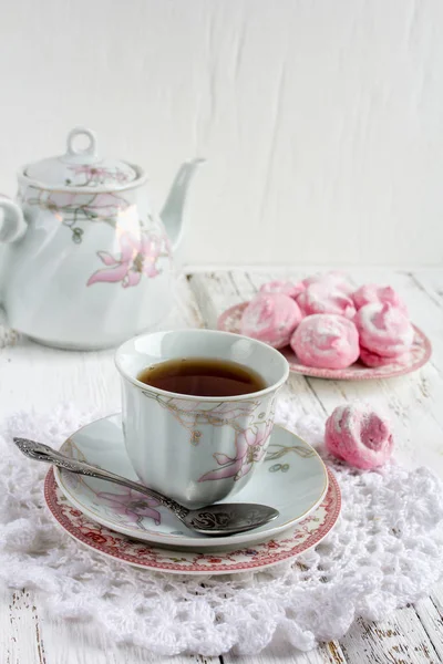 Ev yapımı marshmallows - zephyr ile birlikte çay 