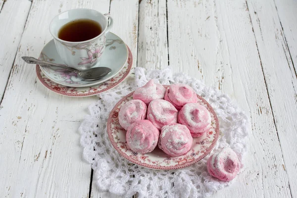 Ev yapımı marshmallows - zephyr ile birlikte çay 