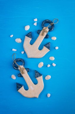 Ahşap arka plan mavi deniz tarzı