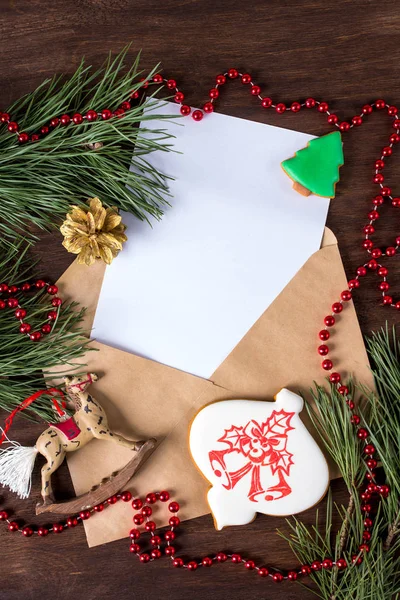 Zarf kağıt, zencefilli ve Noel süsler