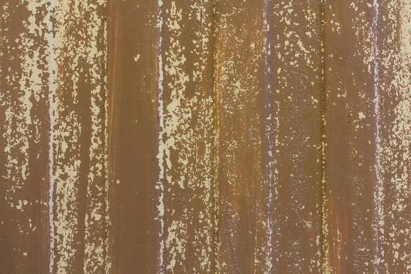 Texture of old sheet metal with worn brown paint — Stock Photo, Image