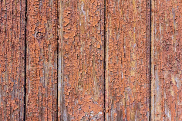 Texture of old wood with worn brown paint — Stock Photo, Image