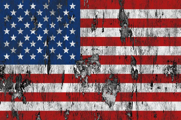 Σημαία των ΗΠΑ σε grunge ξύλο υφή φόντου — Φωτογραφία Αρχείου