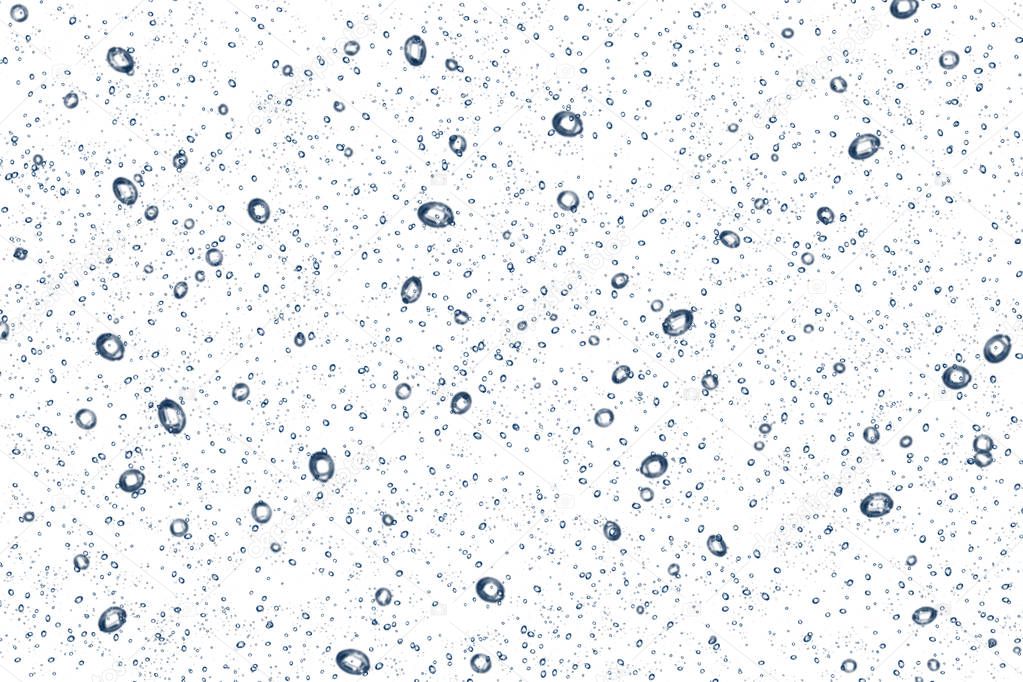 Water bubbles isolated over white background