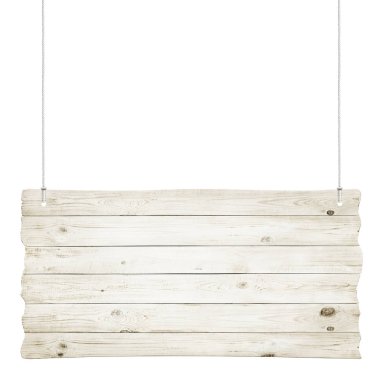 Ahşap beyaz arka plan üzerinde izole ipleri işaretiyle