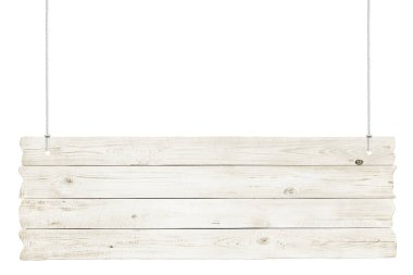 Ahşap beyaz arka plan üzerinde izole ipleri işaretiyle