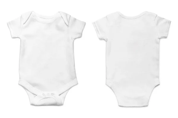 Bebê branco onesie isolado sobre fundo branco. Bom para inserir seu design — Fotografia de Stock