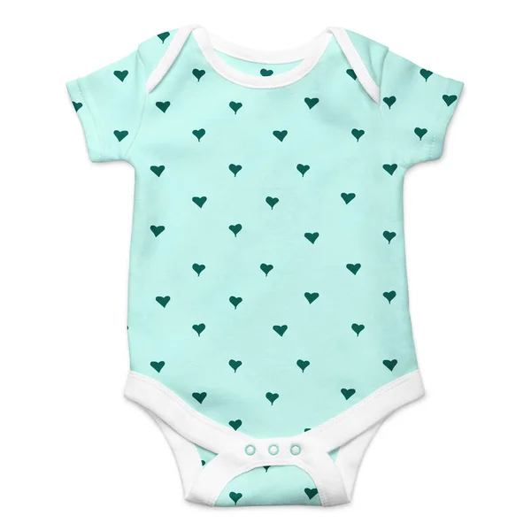 Baby onesie with hearts pattern isolated over white background — Stock Photo, Image