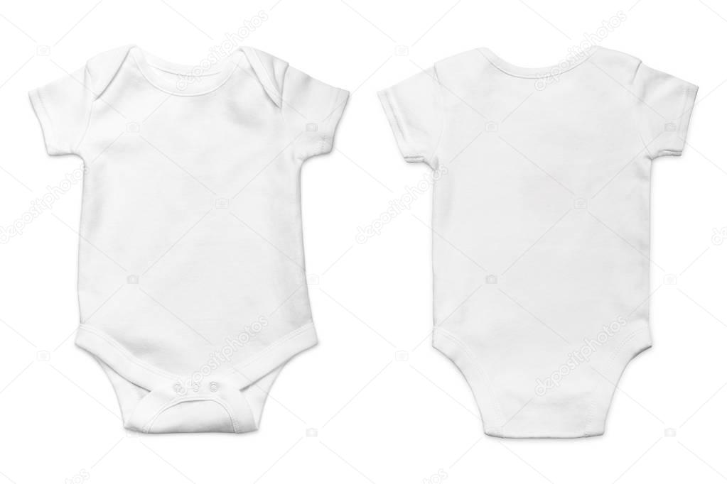 White baby onesie isolated over white background. Good for insert your design