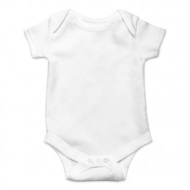 White baby onesie isolated over white background clipart