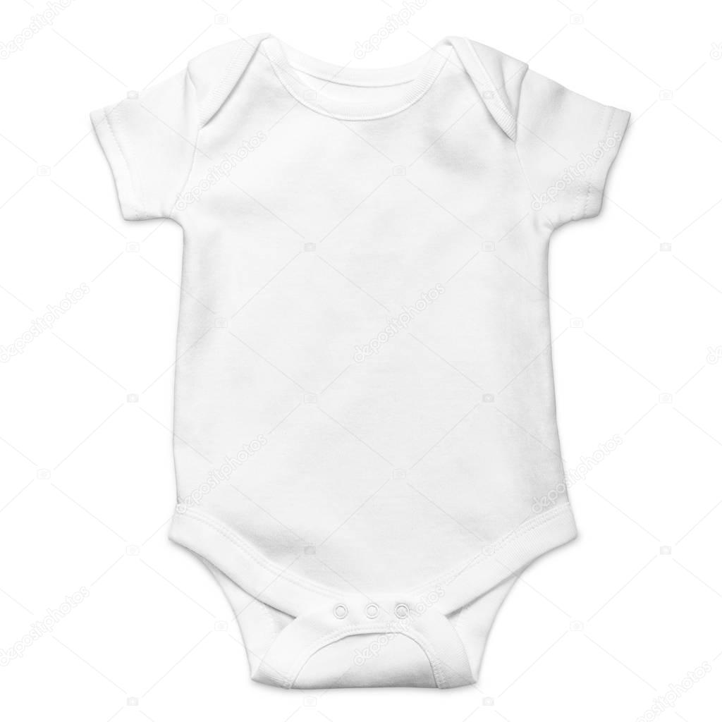 White baby onesie isolated over white background