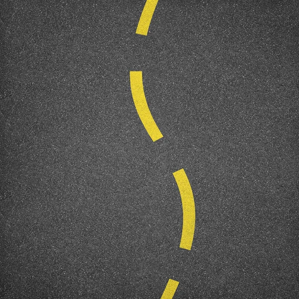 Asphalt texture background with yellow line — Stock Photo, Image