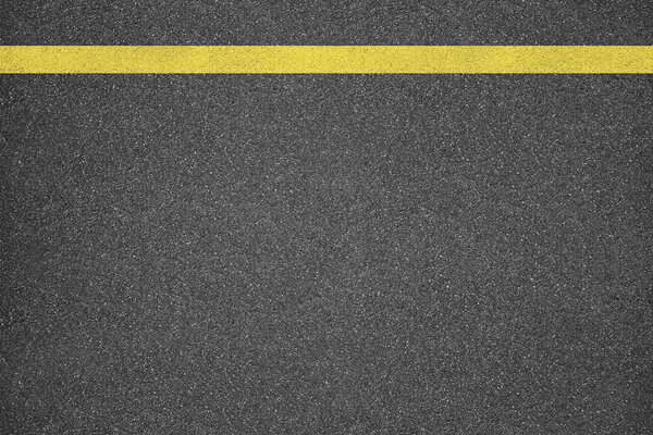 Asphalt texture background with yellow line