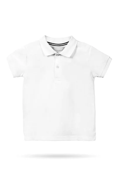 T-shirt branca isolada sobre fundo branco — Fotografia de Stock