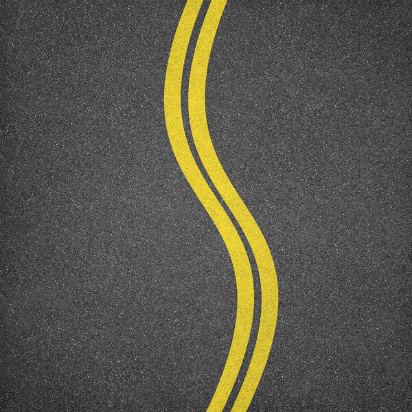 Асфальтовая текстура фона с желтой линией
