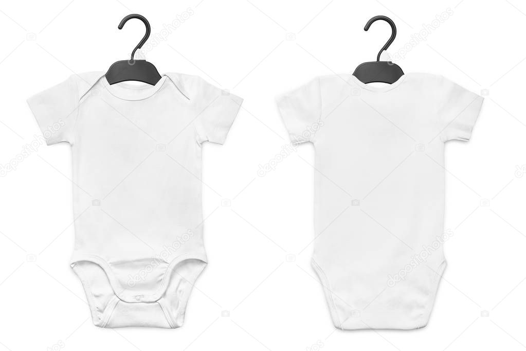 White baby onesie isolated over white background