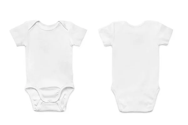 화이트 아기 onesie 흰색 배경 위에 절연 — 스톡 사진