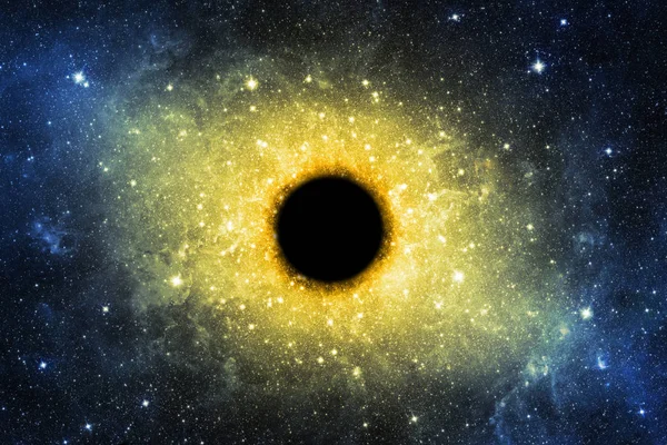 Schwarzes Loch im Weltraum-Hintergrund. — Stockfoto