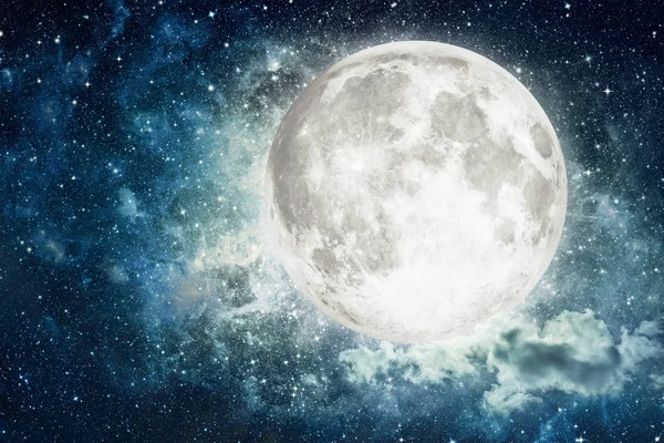 Night sky with stars and full moon. — Stock Photo, Image