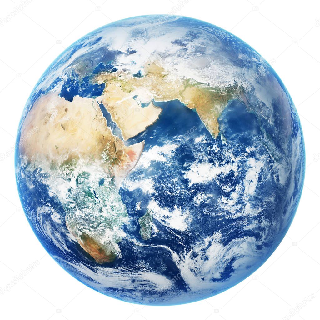 Earth globe isolated on white background.