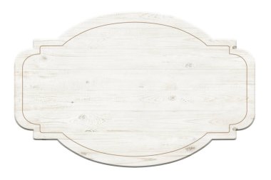 Beyaz arka plan üzerinde izole ahşap etiket 