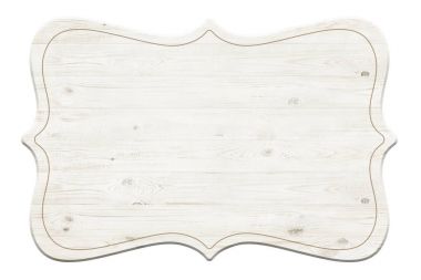 Beyaz arka plan üzerinde izole ahşap etiket